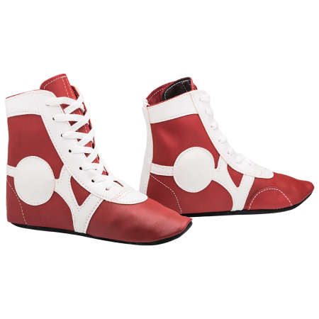 Купить Обувь для самбо SM-0102, кожа, красный Rusco в Сатке 