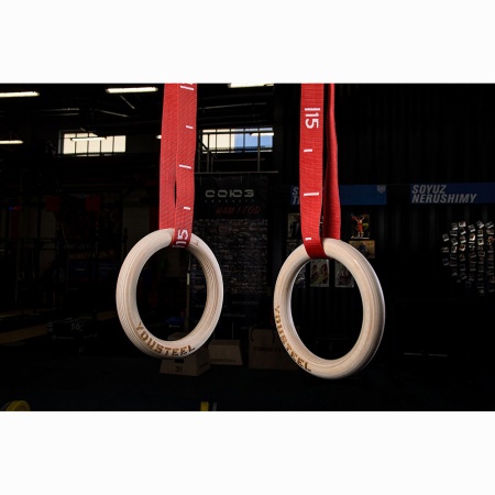 Купить Кольца гимнастические 32 мм красные стропы в Сатке 