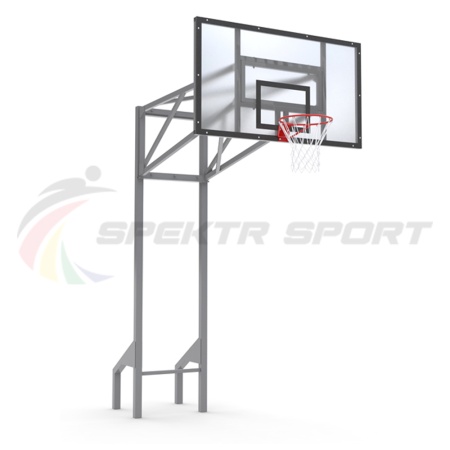 Купить Стойка баскетбольная уличная усиленная со щитом из оргстекла, кольцом и сеткой SP D 413 в Сатке 