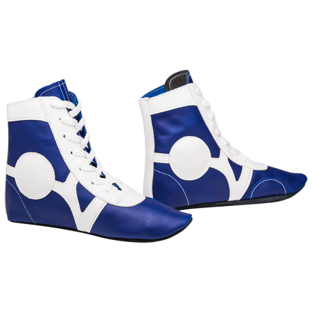 Купить Обувь для самбо SM-0102, кожа, синий Rusco в Сатке 