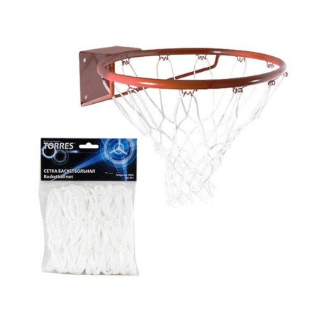 Купить Сетка баскетбольная Torres, нить 4 мм, белая в Сатке 