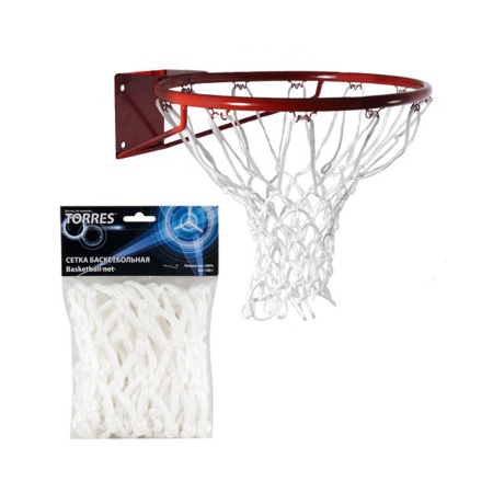 Купить Сетка баскетбольная Torres, нить 6 мм, белая в Сатке 
