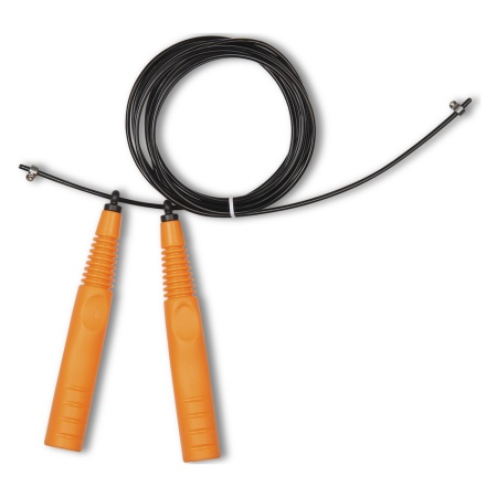 Купить Скакалка высокооборотная Кроссфит стальной шнур в оплетке 2.9 м чёрно-оранжевая в Сатке 